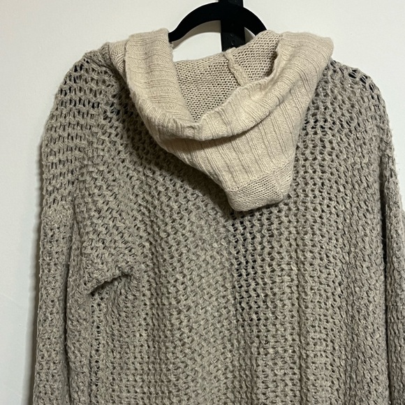 Sleeping on Snow By Anthropologie Wool Blend Hooded Sweater Oversized Small - Picture 6 of 10
